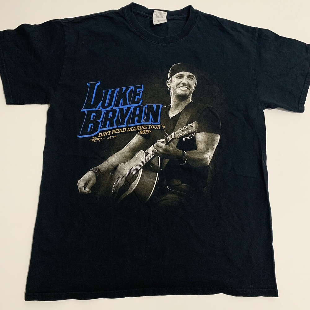 Luke Bryan Dirt Road Diaries 2013 Tour Double Sided T-Shirt Black Mens Medium